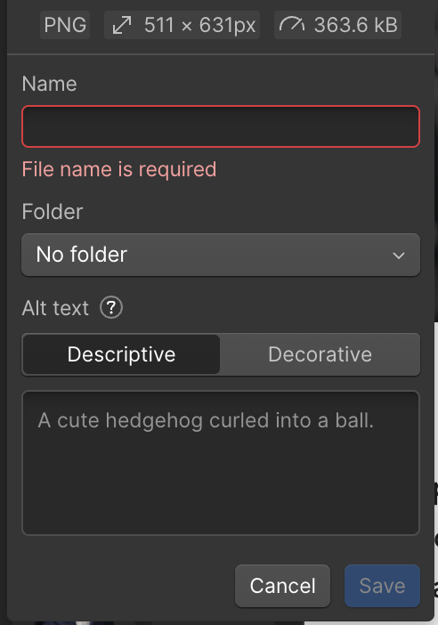 webflow image seo alt text
