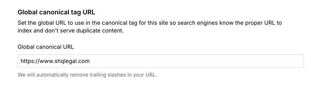 webflow seo global canonical tag url